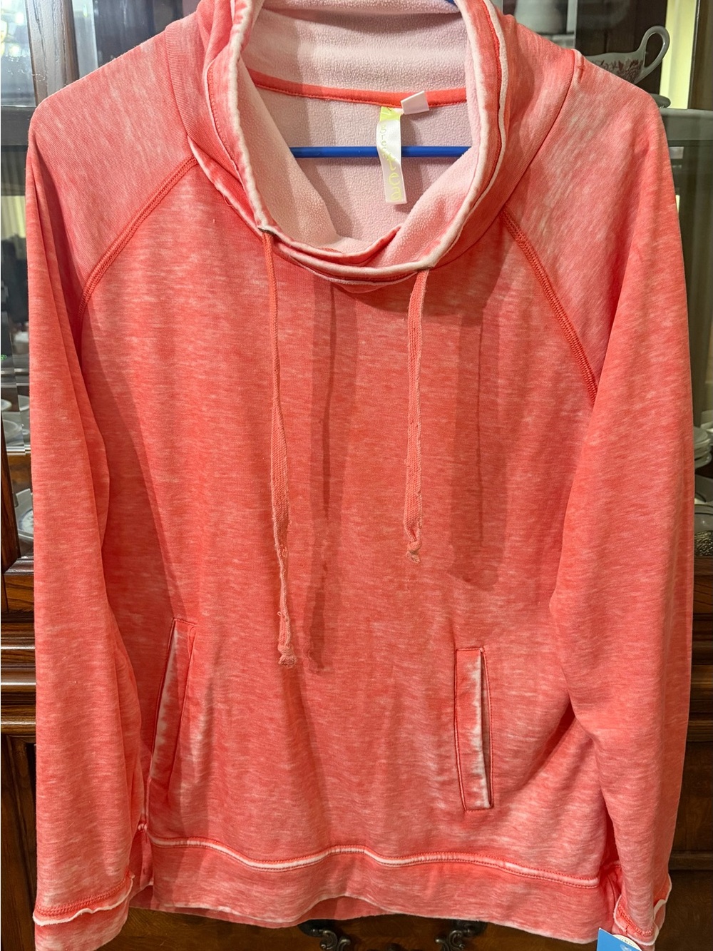 Coral Cowl Neck Women’s Sweater Hoodie